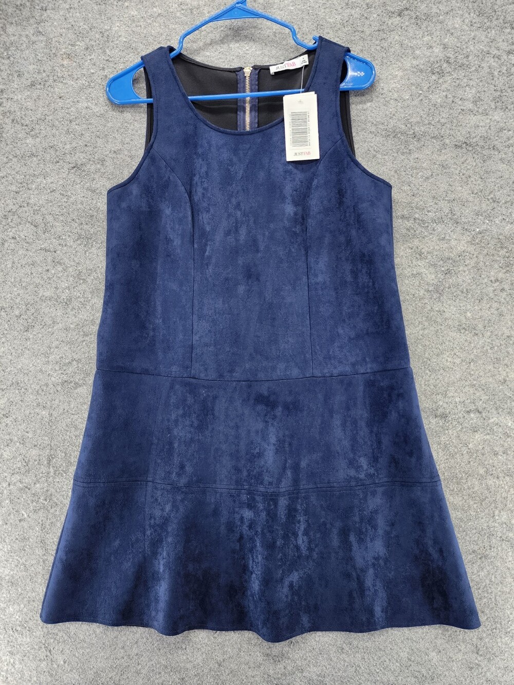 Just Fab Dress Womens Medium Sleeveless Blue Faux Leather